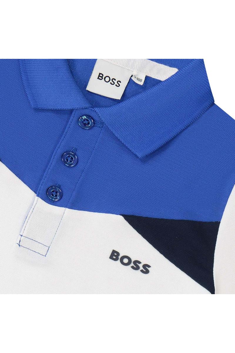 חולצת צווארון BOSS COLOR BLOCK לילדים White / 4Y