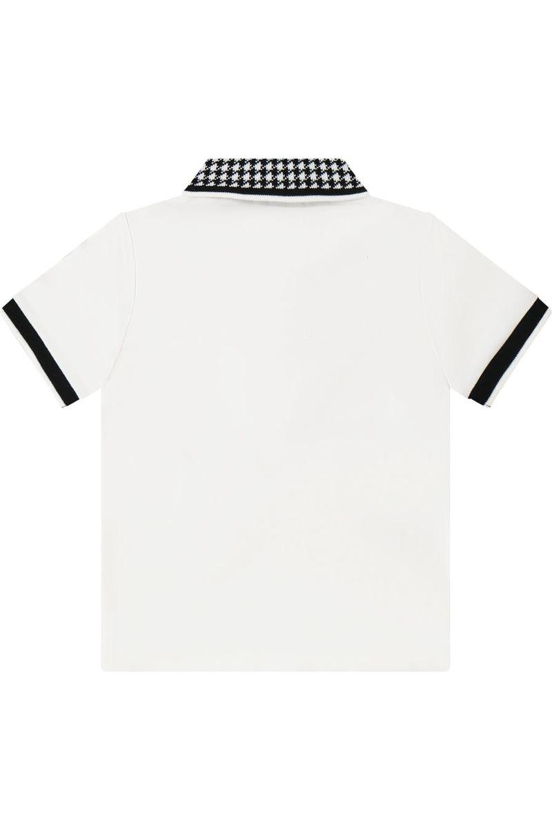 חולצת צווארון BOSS לוגו מותג בצד לילדים White / 4Y