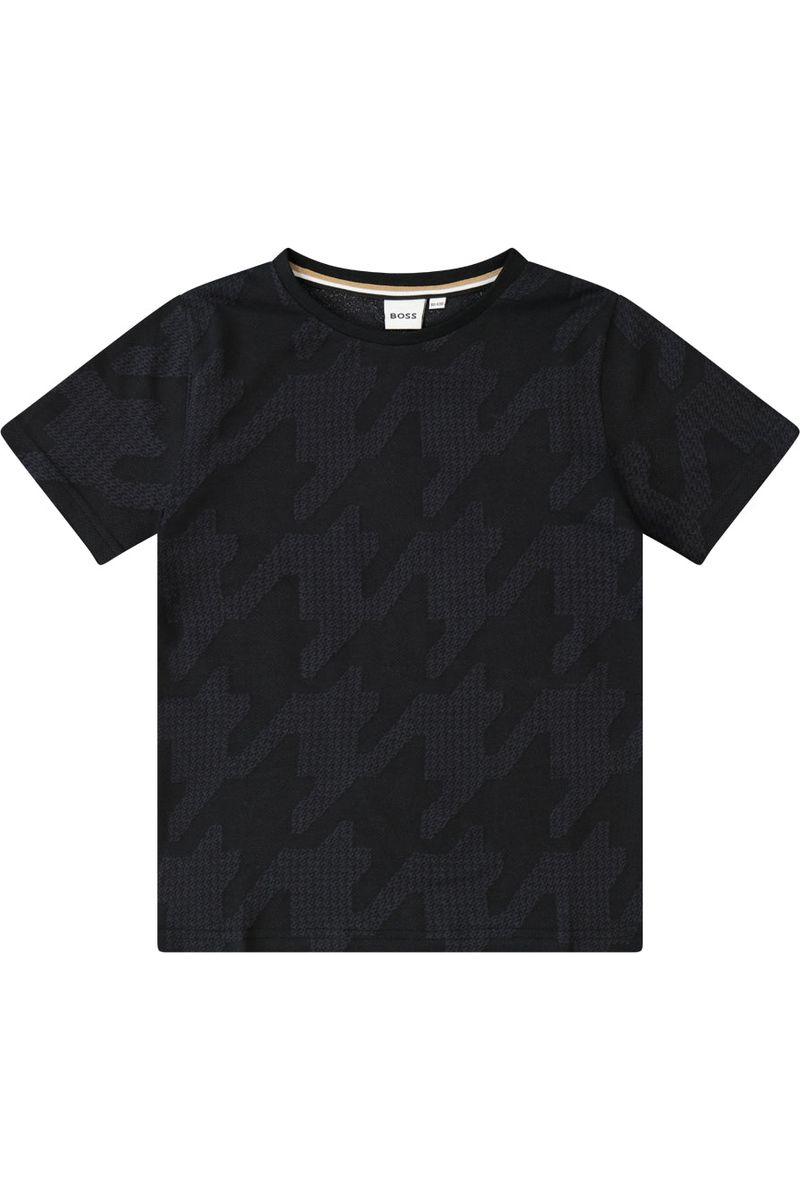 חולצת טישירט BOSS JACQUARD לילדים Black / 4Y