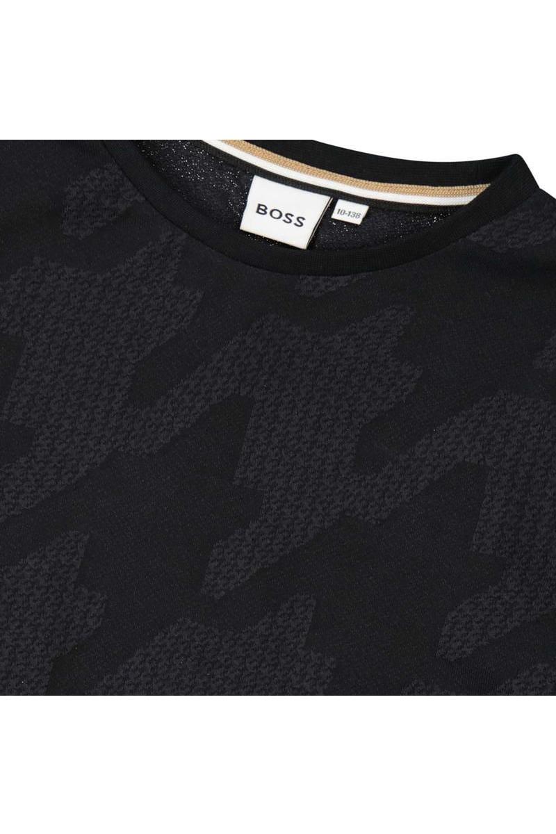 חולצת טישירט BOSS JACQUARD לילדים Black / 4Y