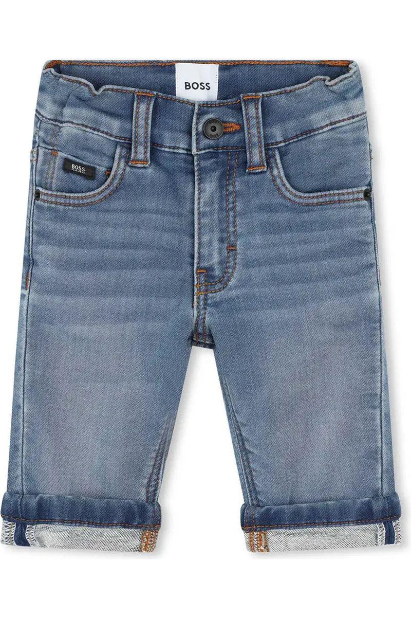 מכנסי ג'ינס BOSS לוגו B כפול לתינוקות