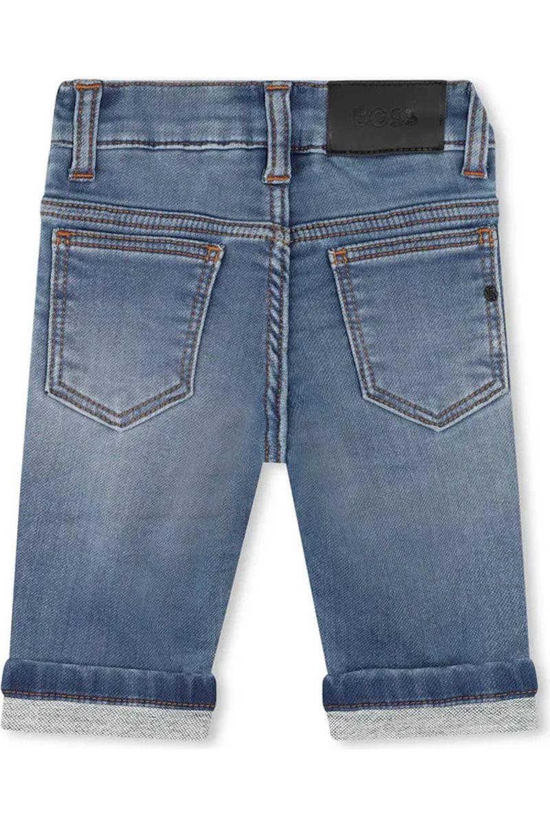 מכנסי ג'ינס BOSS לוגו B כפול לתינוקות