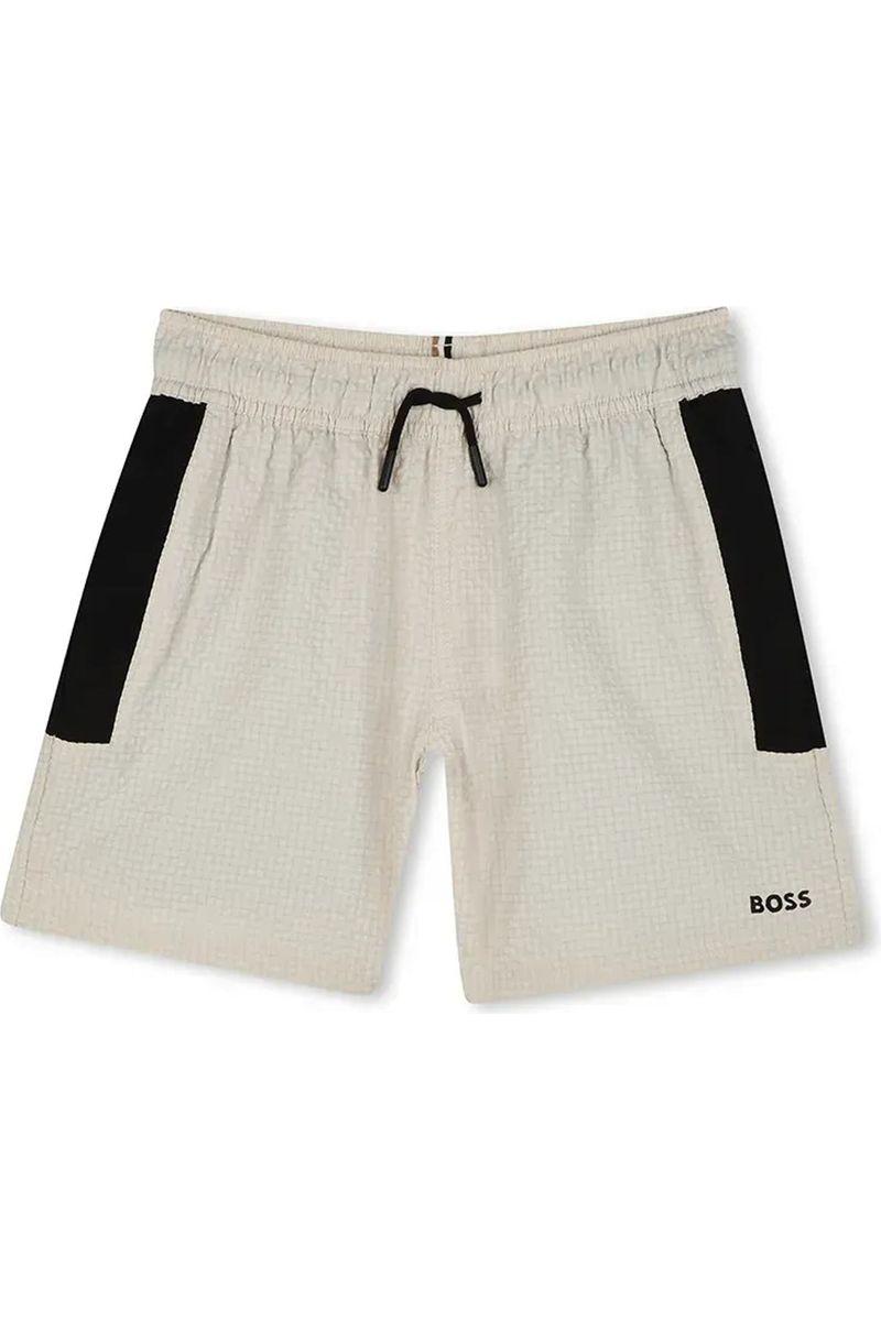 מכנסי שורט ים BOSS הדפס לוגו מותג בצד לילדים