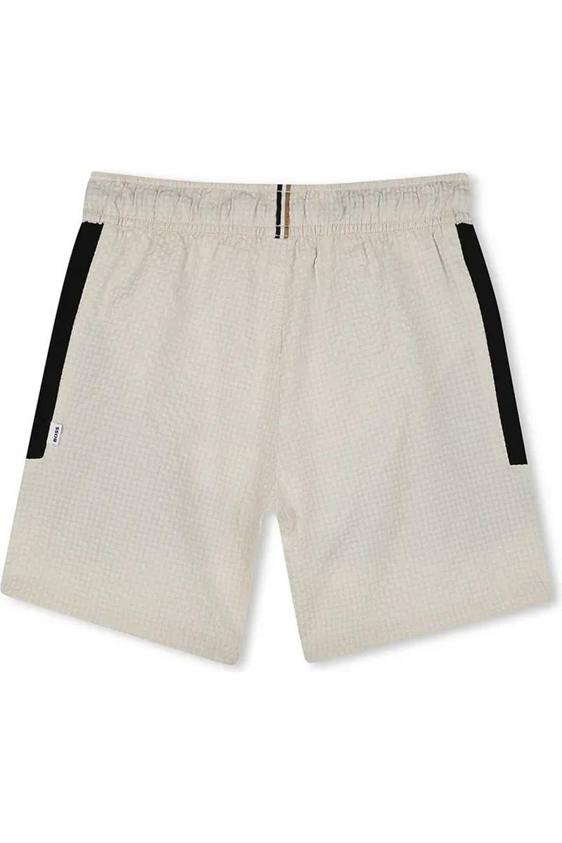 מכנסי שורט ים BOSS הדפס לוגו מותג בצד לילדים