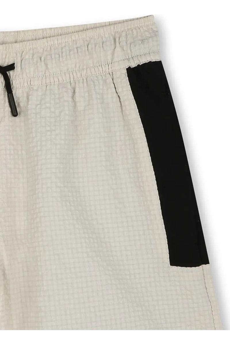 מכנסי שורט ים BOSS הדפס לוגו מותג בצד לילדים