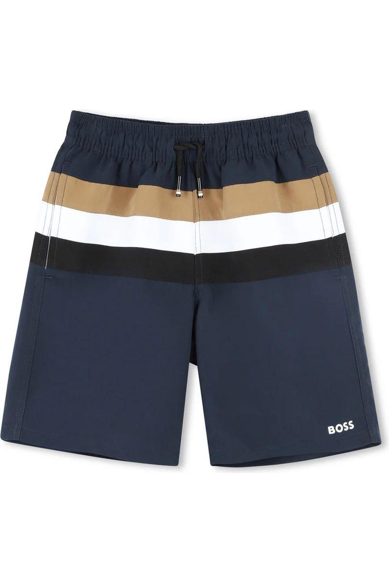 מכנסי שורט ים BOSS פסים לילדים