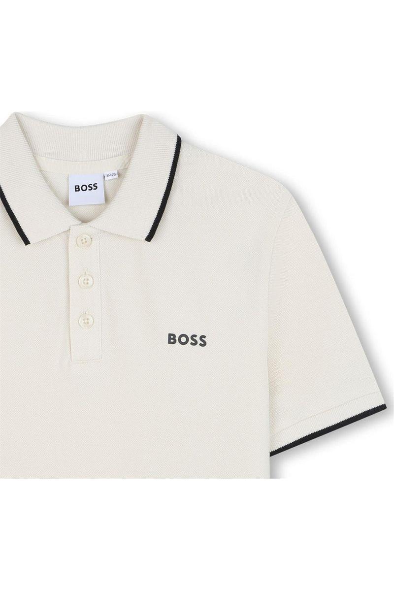 חולצת צווארון BOSS לוגו מותג בצד לילדים