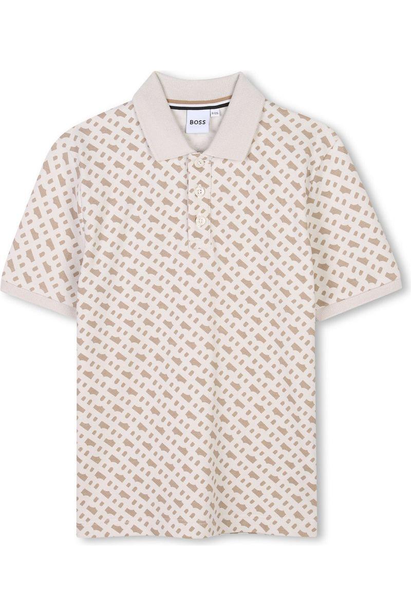 חולצת צווארון BOSS בעיצוב מונוגרמה לילדים