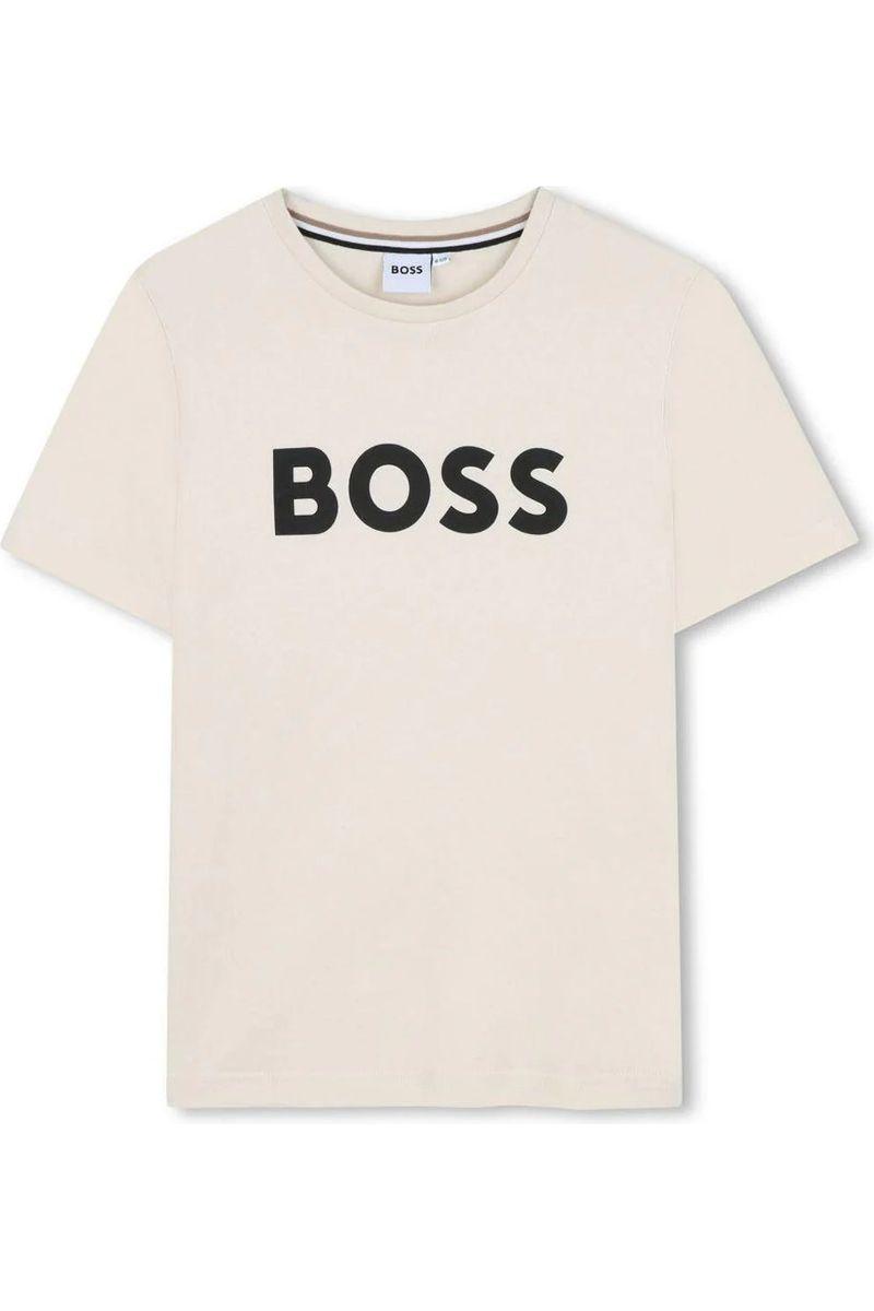 חולצת טישירט BOSS הדפס לוגו מותג באמצע לילדים