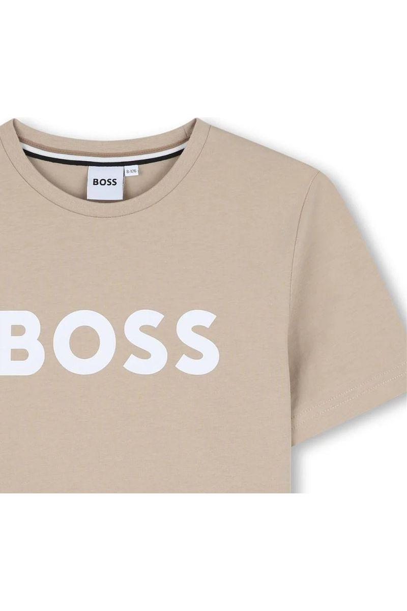 חולצת טישירט BOSS הדפס לוגו מותג באמצע לילדים