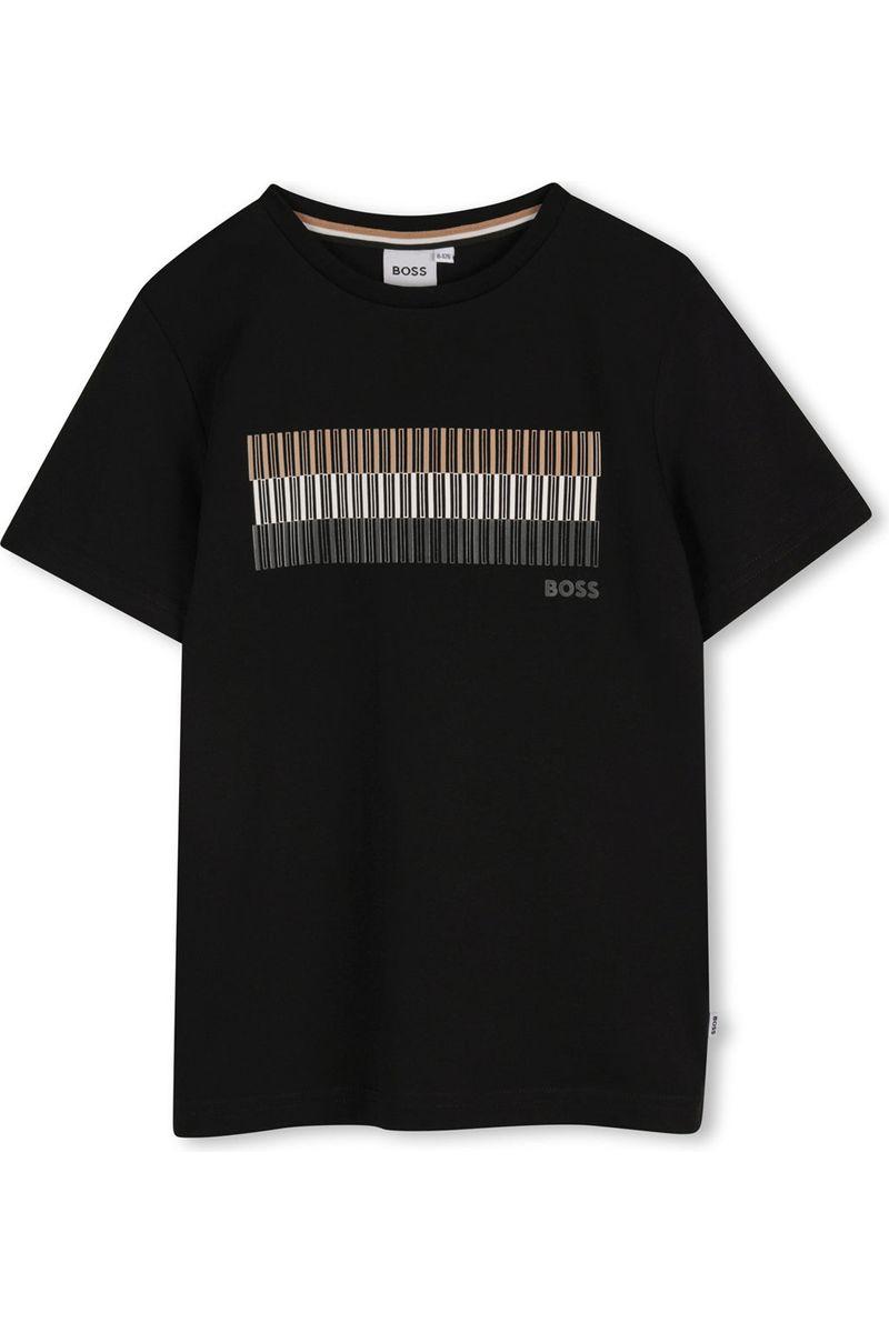 חולצת טישירט BOSS בעיצוב גרפי בחזית לילדים