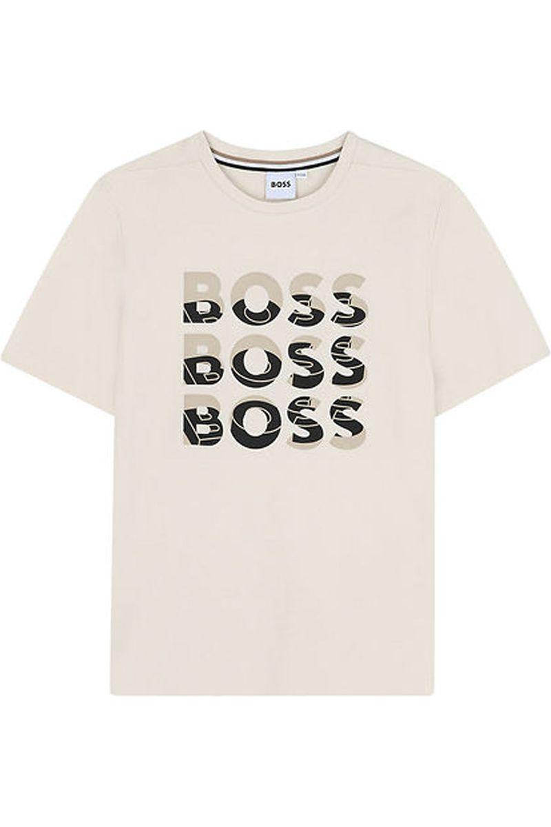 חולצת טישירט BOSS הדפס לוגו כפול לילדים