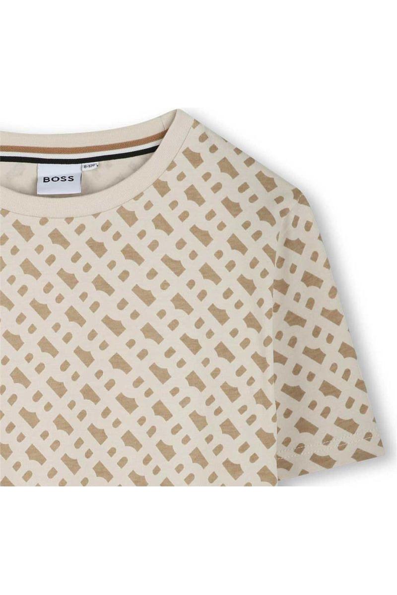 חולצת טישירט BOSS לוגו מונוגרמה מלא לילדים