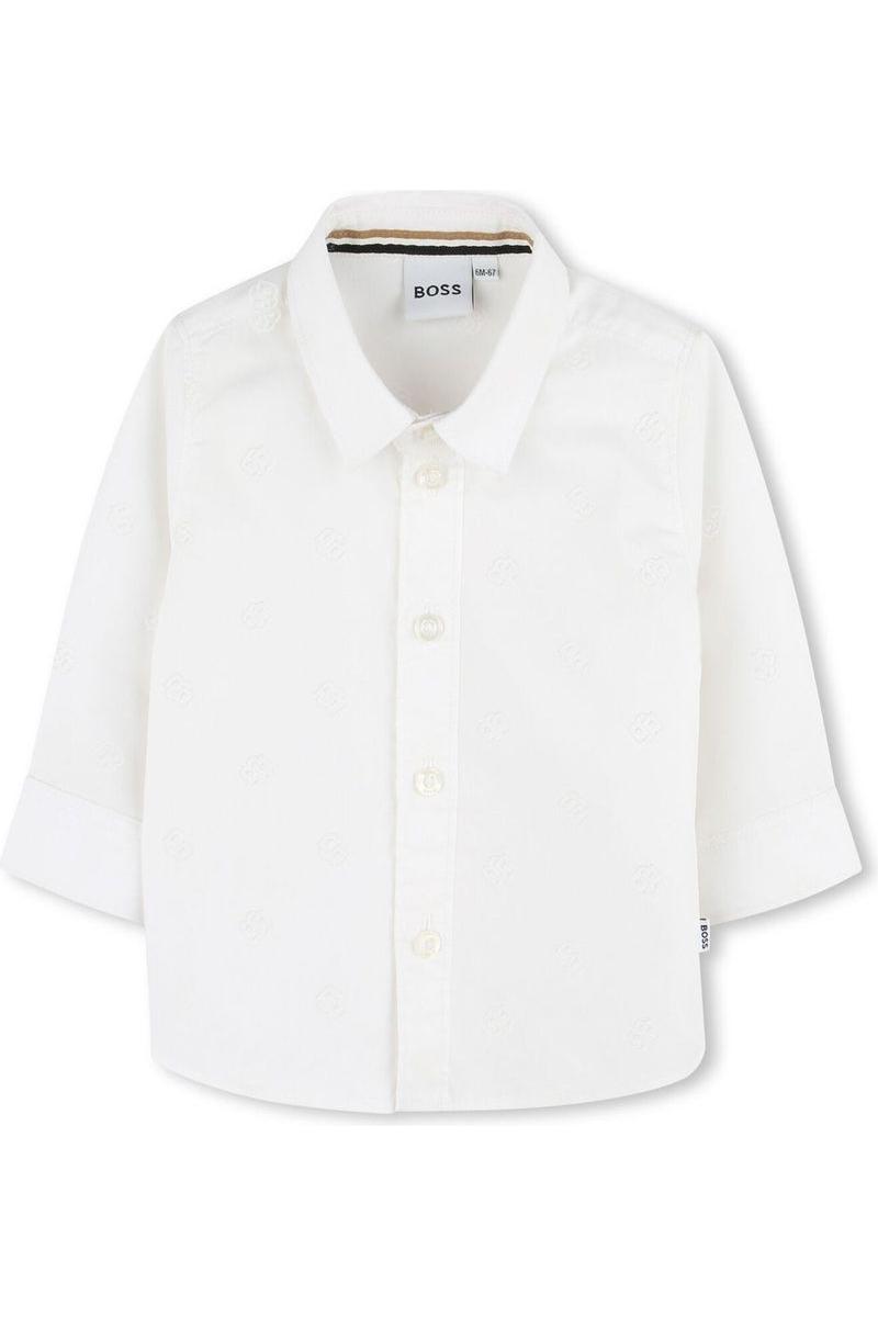 חולצה מכופתרת BOSS לוגו מותג כפול לתינוקות