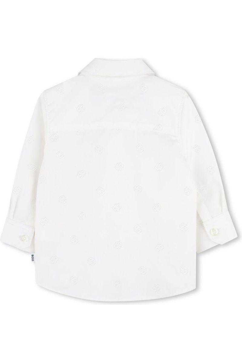 חולצה מכופתרת BOSS לוגו מותג כפול לתינוקות