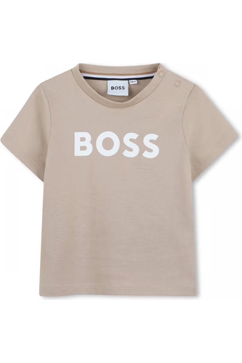 חולצת טישירט BOSS הדפס לוגו באמצע לתינוקות