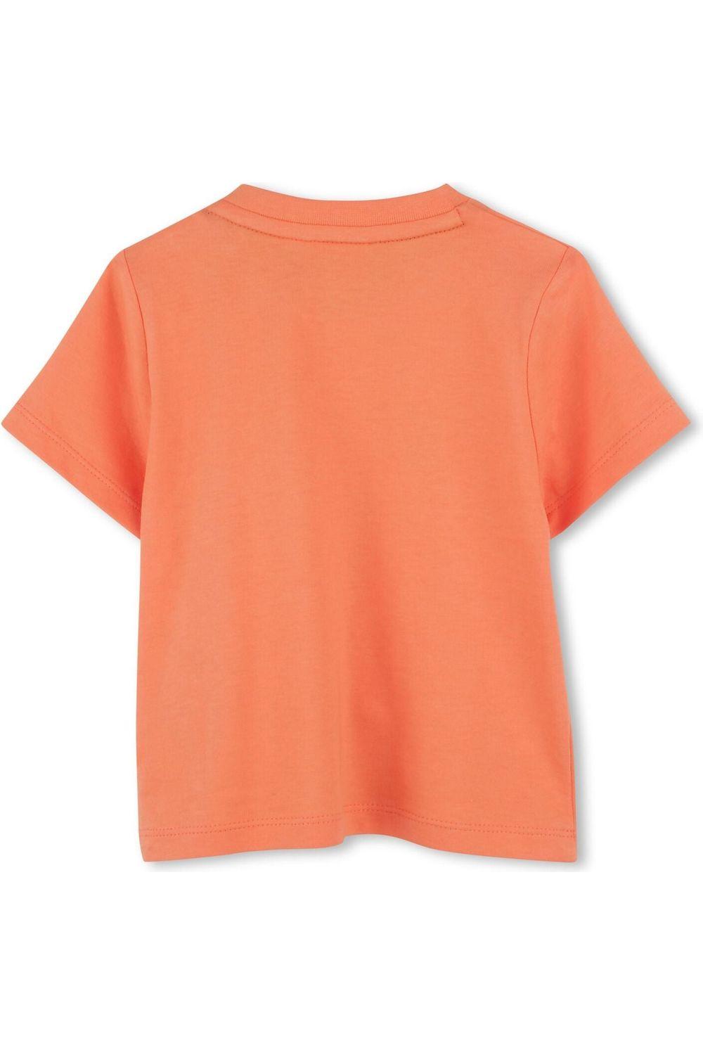 חולצת טישירט BOSS הדפס לוגו באמצע לתינוקות Orange / 03M