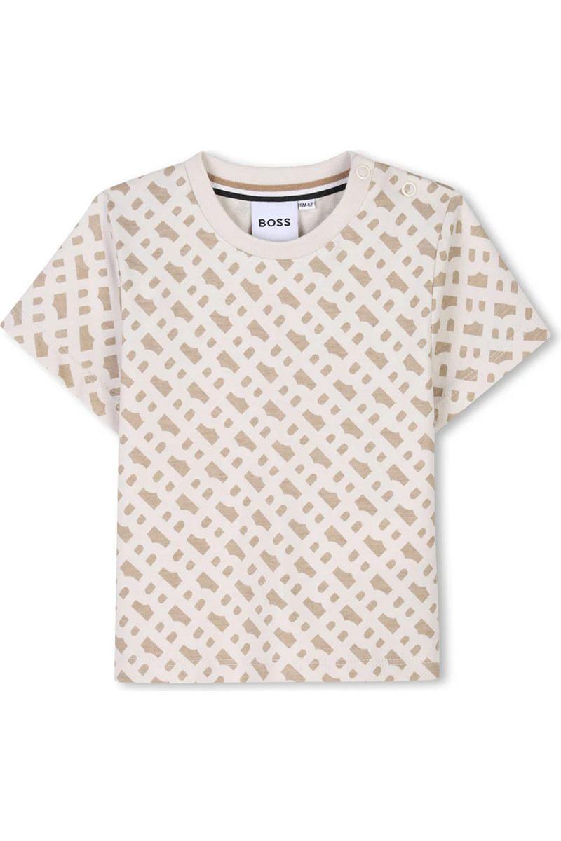 חולצת טישירט BOSS הדפס לוגו מונוגרמה לתינוקות