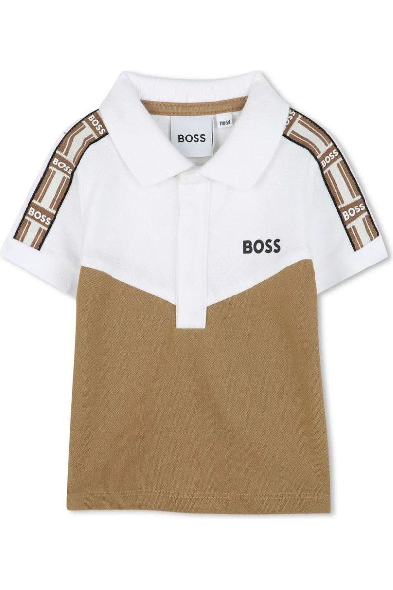 חלצת צווארון BOSS לוגו מותג בשרוולים לתינוקות