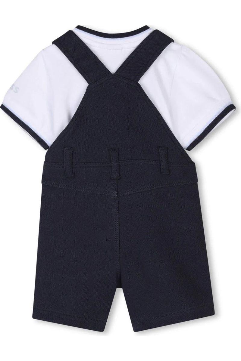 מארז אוברול + טישירט BOSS לוגו B כפול בכיס לתינוקות