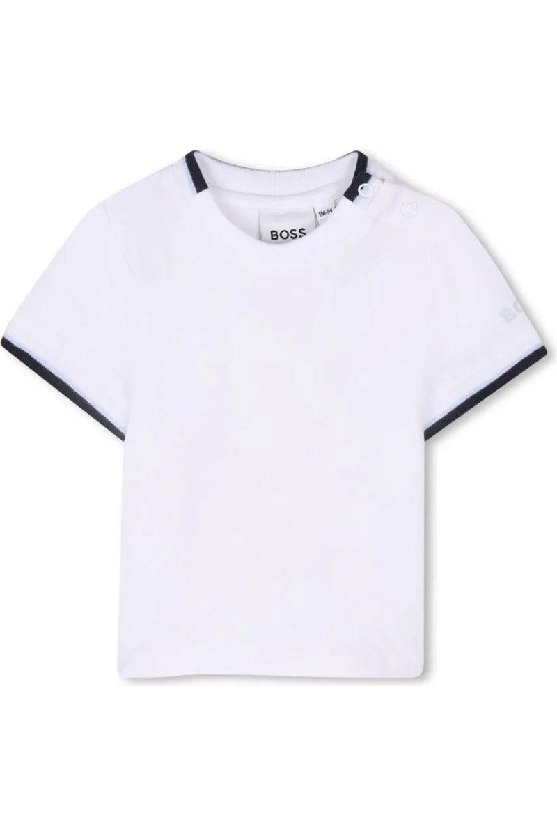 מארז אוברול + טישירט BOSS לוגו B כפול בכיס לתינוקות