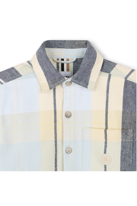 חולצה מכופתרת BOSS משובצת לילדים BLUE / 4Y