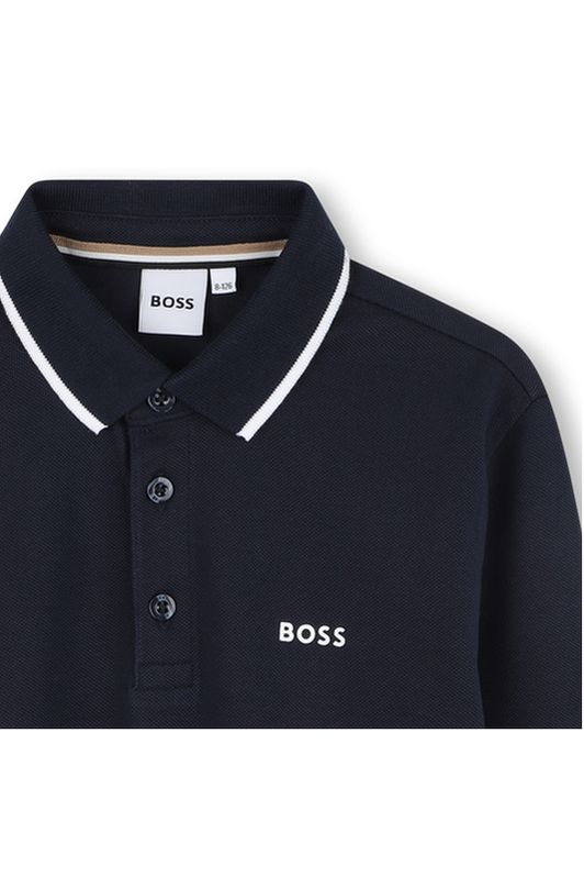 חולצת צווארון BOSS שרוול ארוך לילדים BLUE / 4Y