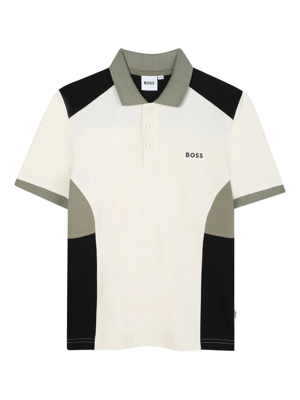 חולצת צווארון BOSS שרוול ארוך לוגו מותג לילדים WHITE / 4Y