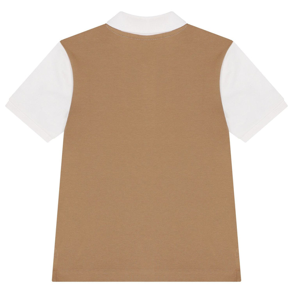חולצת צווארון BOSS לוגו קטן בצד BROWN / 4Y