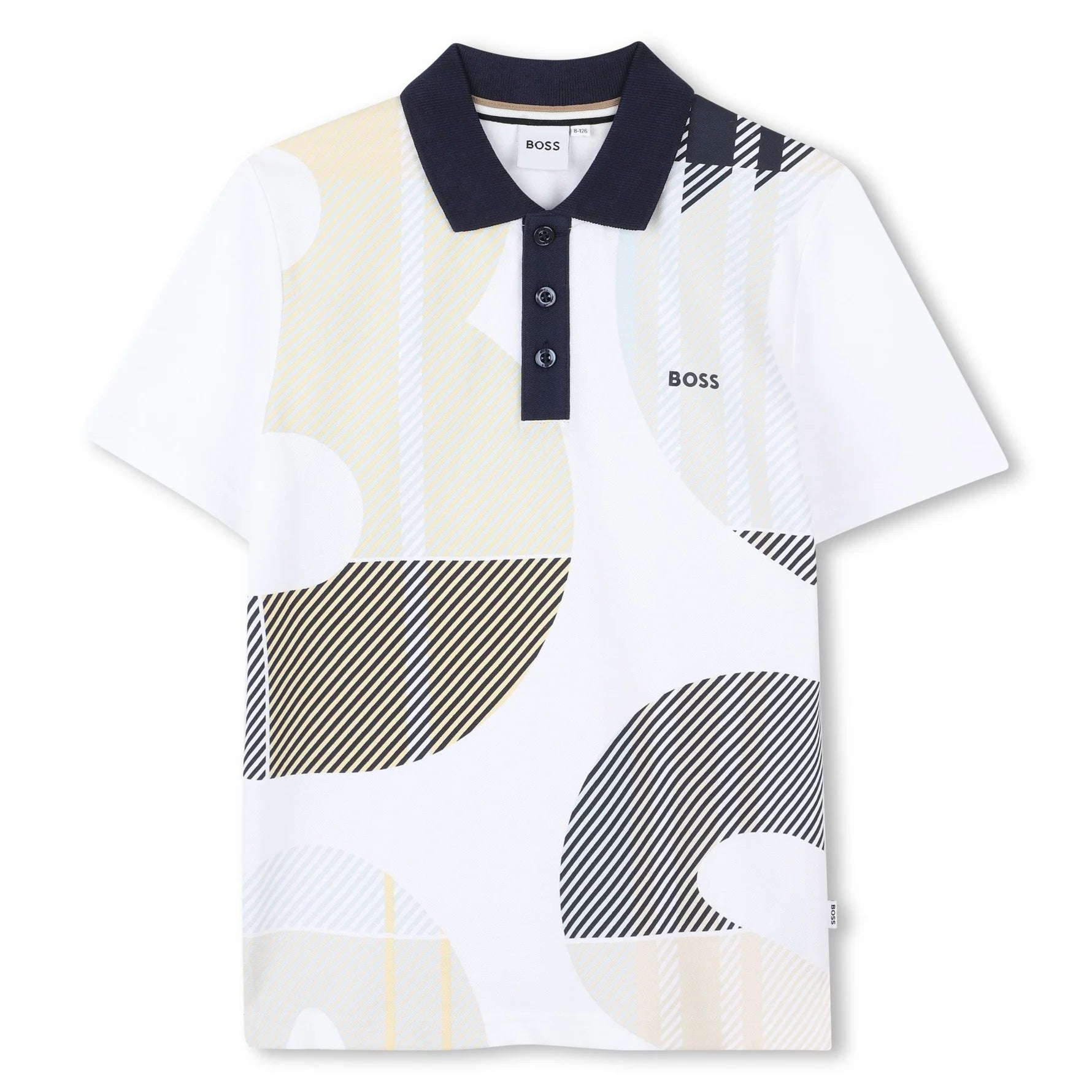 חולצת צווארון BOSS צבעונית WHITE / 4Y