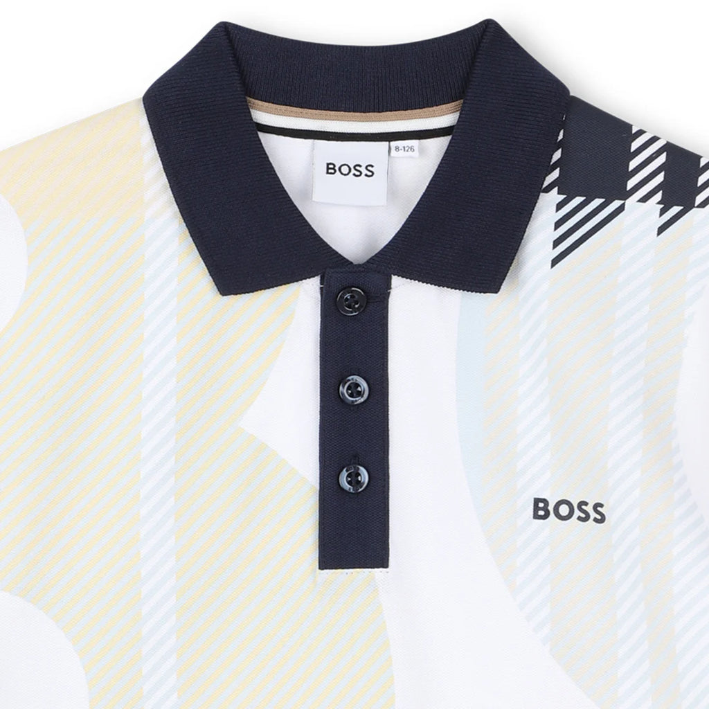 חולצת צווארון BOSS צבעונית WHITE / 4Y