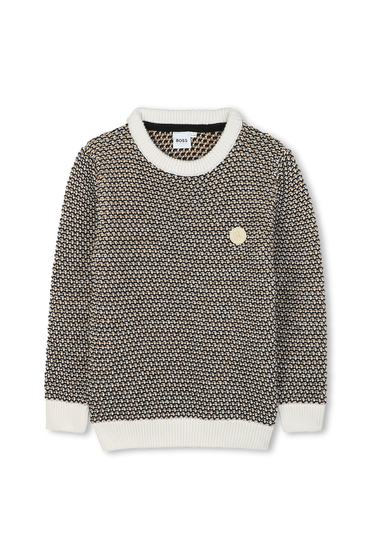 סווטשירט BOSS בסריגת טקסטורה BLACK / 4Y