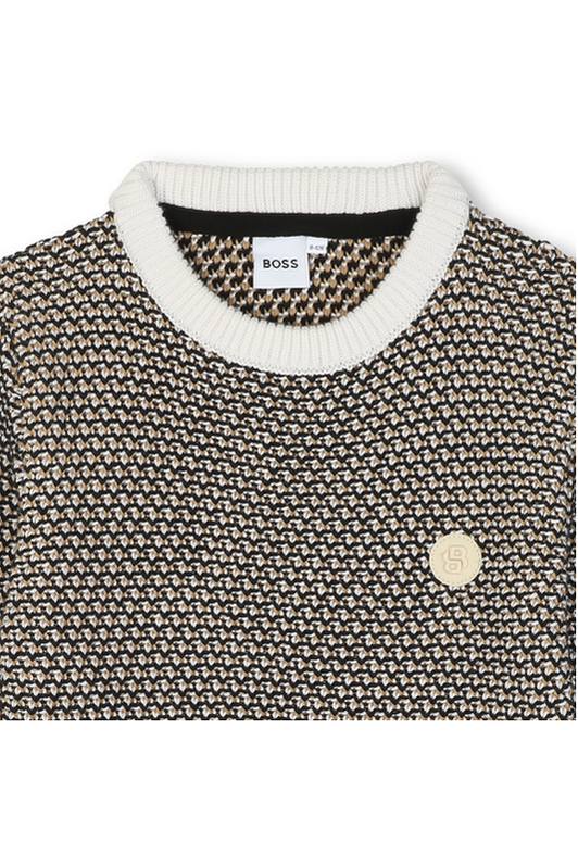 סווטשירט BOSS בסריגת טקסטורה BLACK / 4Y