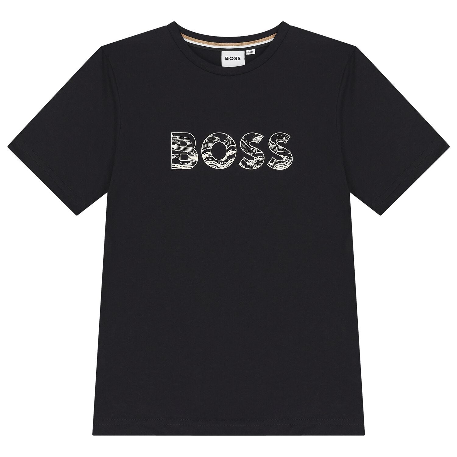 חולצת BOSS לוגו באמצע BLACK / 4Y
