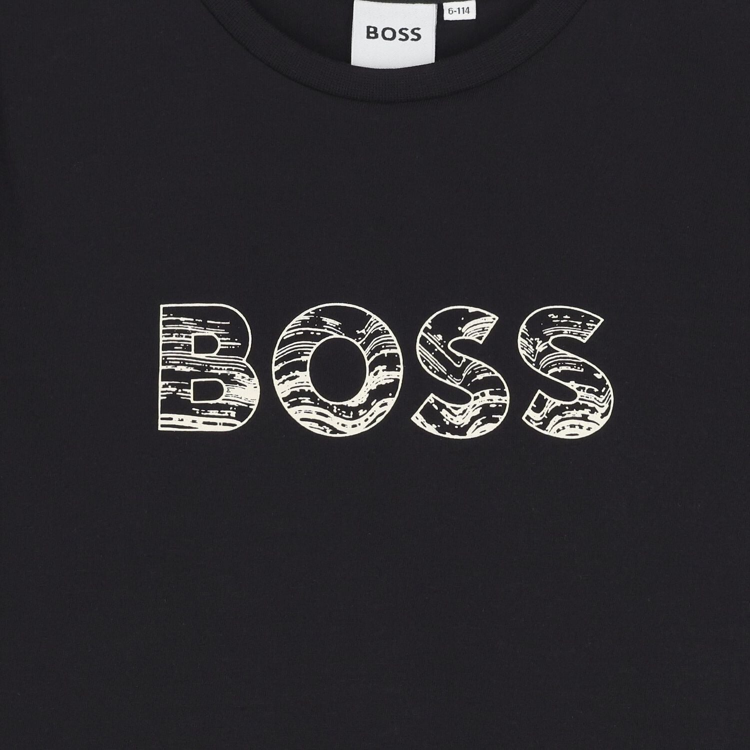 חולצת BOSS לוגו באמצע BLACK / 4Y
