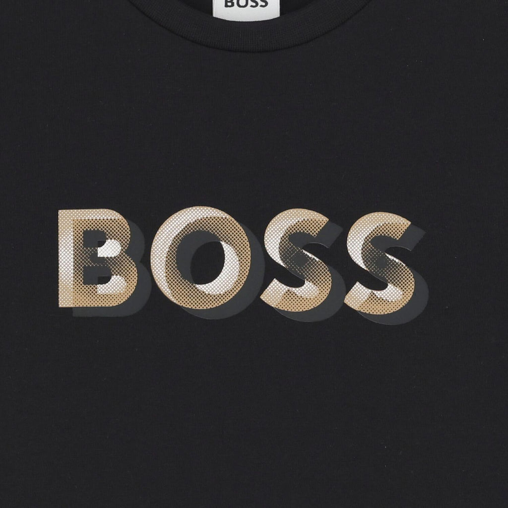 חולצת BOSS לוגו תלת מימד BLACK / 4Y