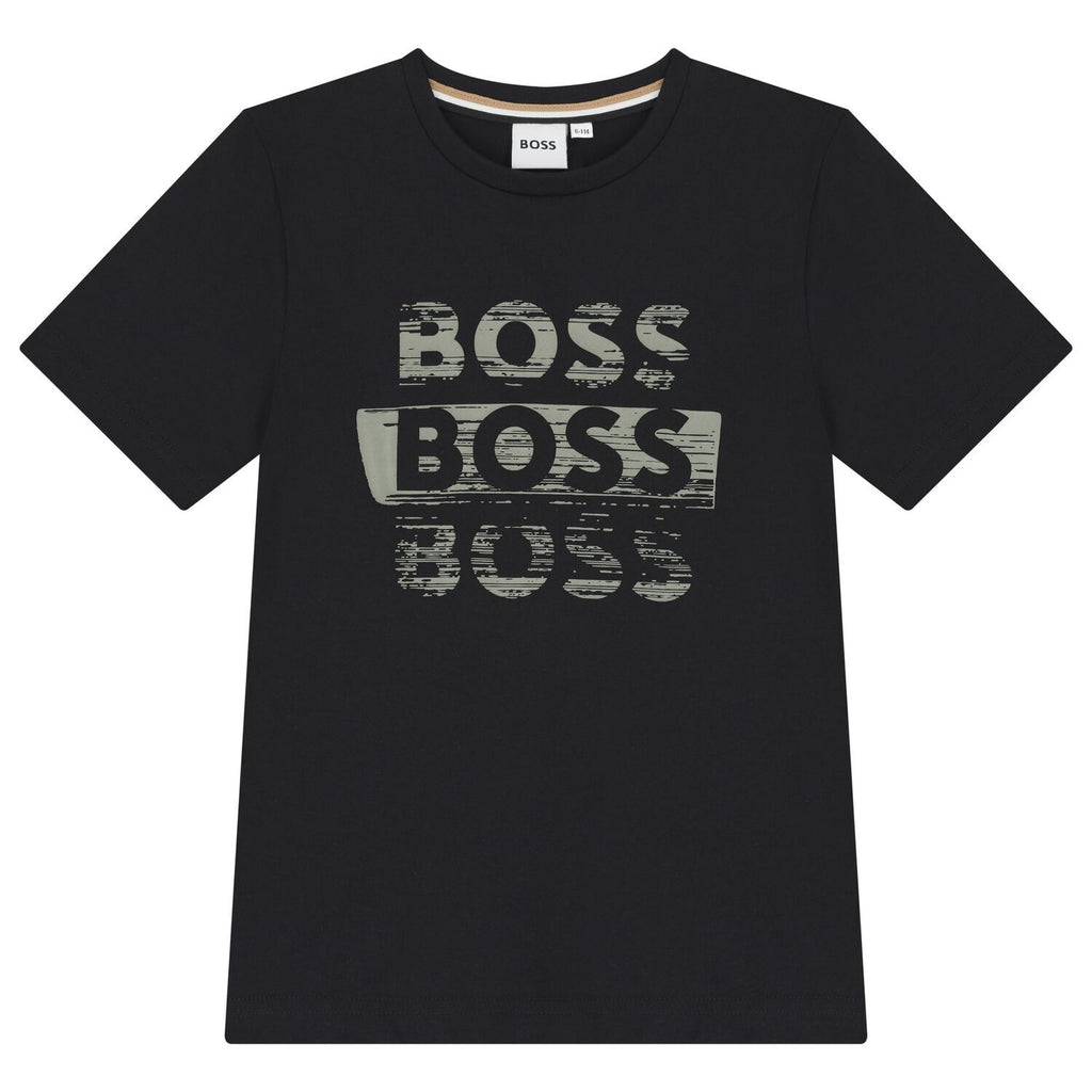 חולצת BOSS לוגו כפול BLACK / 4Y