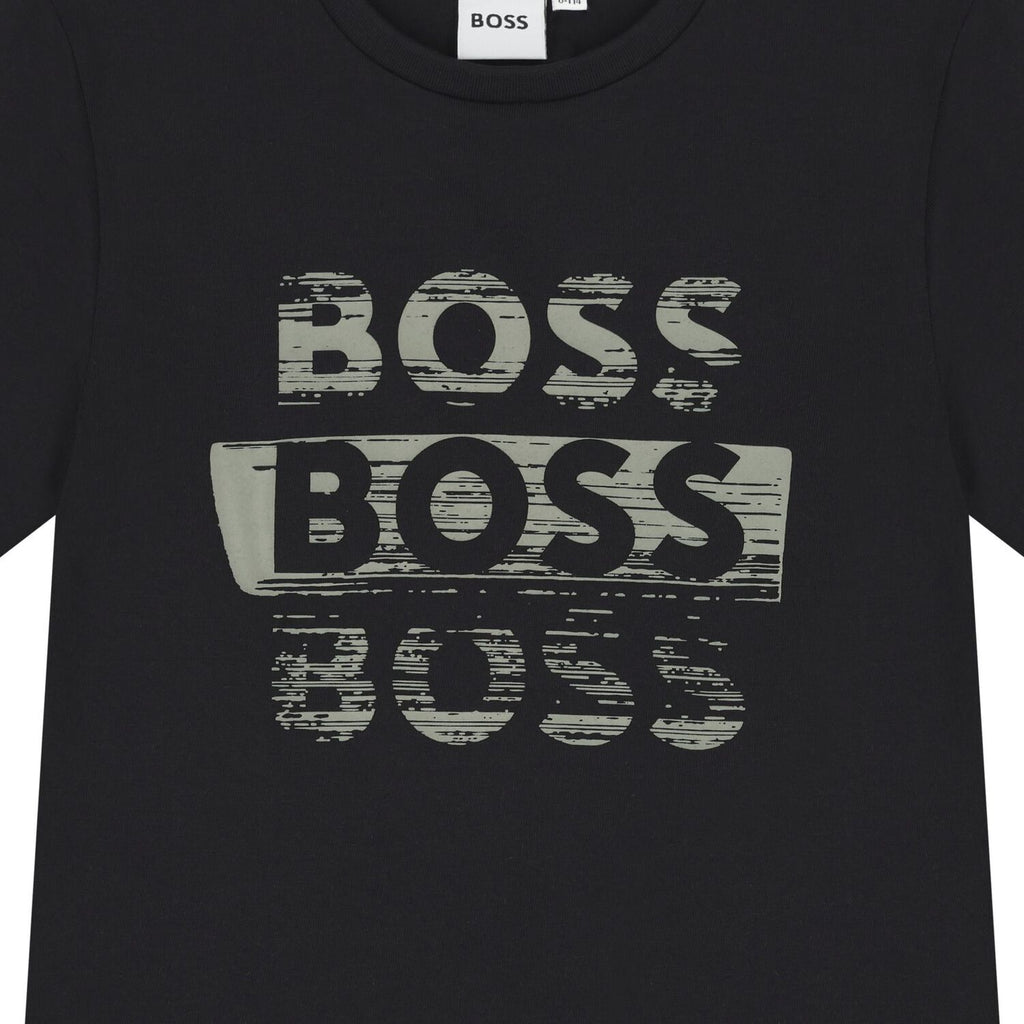 חולצת BOSS לוגו כפול BLACK / 4Y