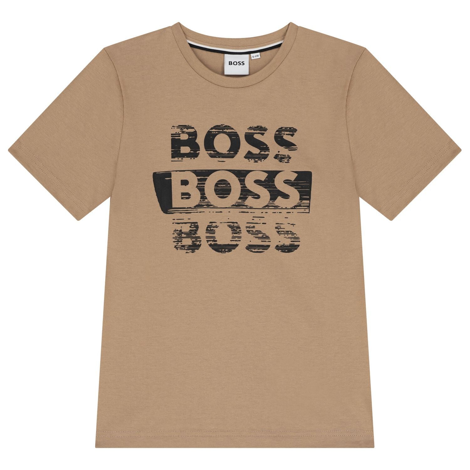 חולצת BOSS לוגו כפול BROWN / 4Y
