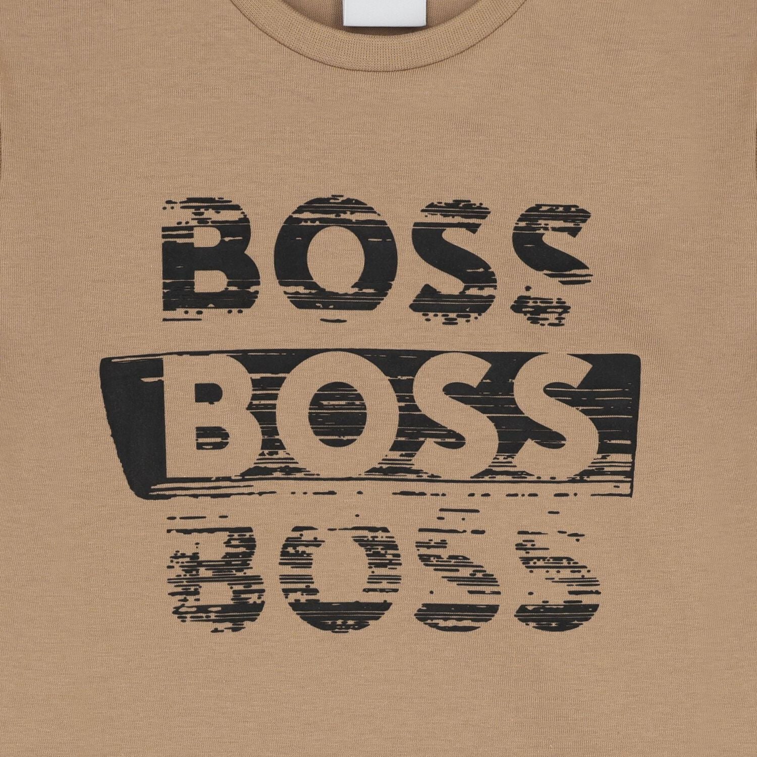 חולצת BOSS לוגו כפול BROWN / 4Y