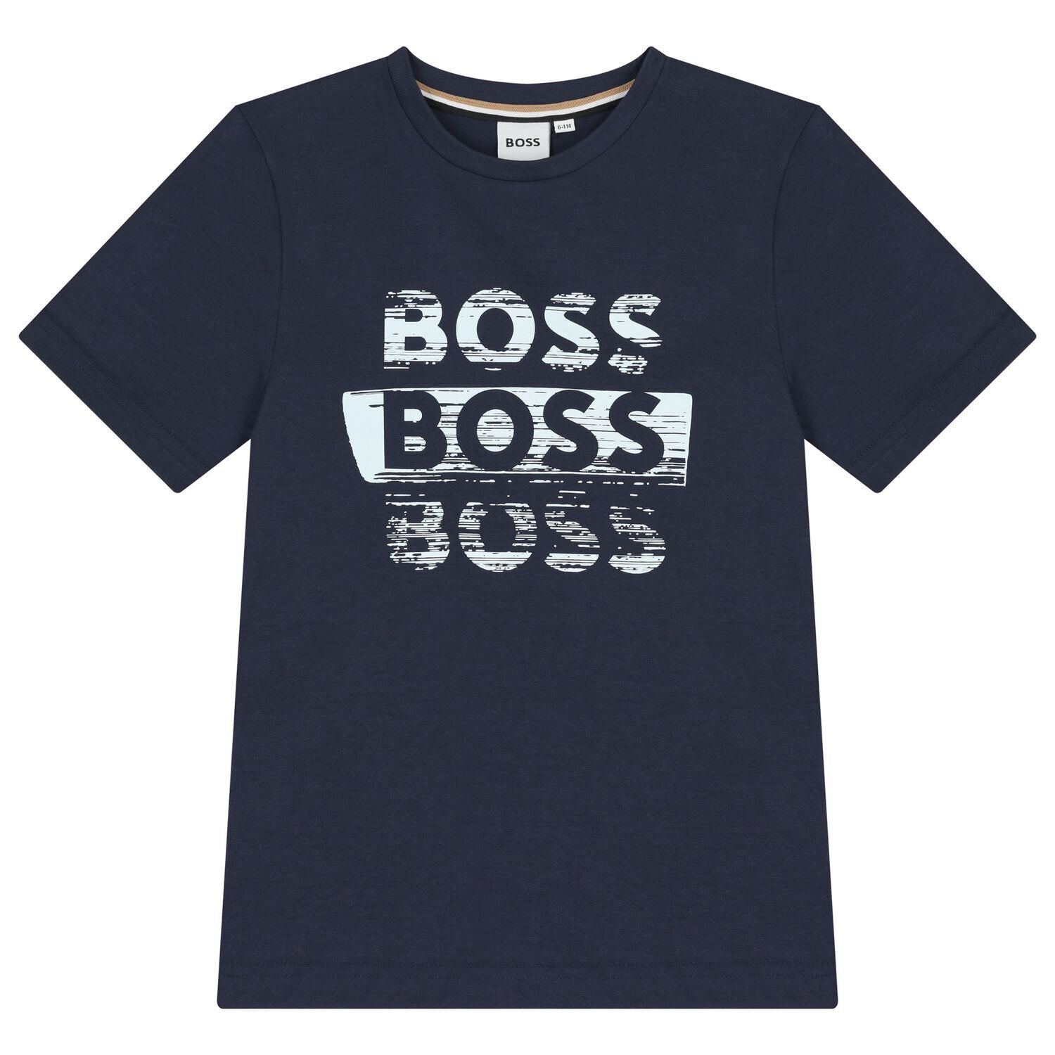 חולצת BOSS לוגו כפול BLUE / 4Y