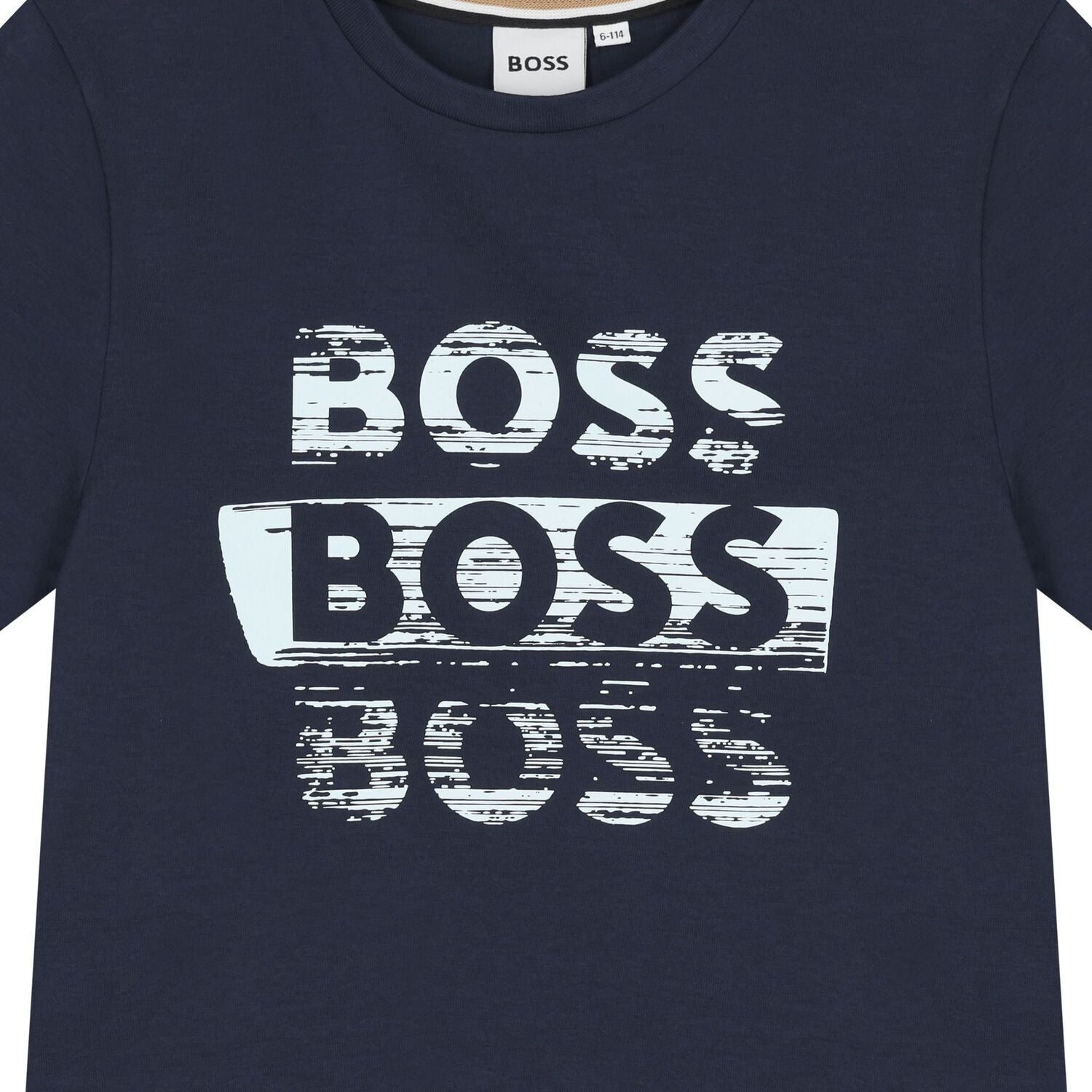 חולצת BOSS לוגו כפול BLUE / 4Y