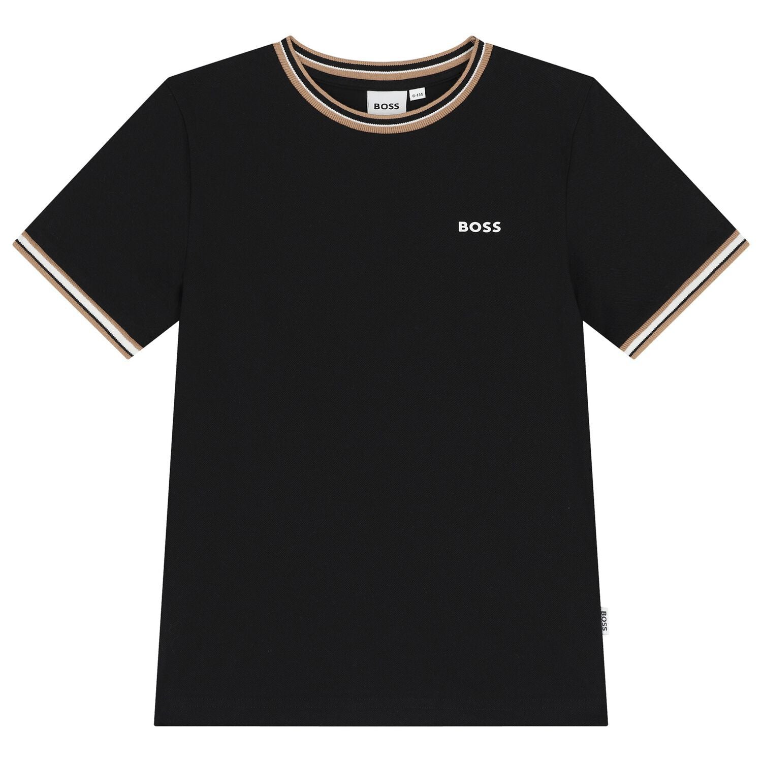 חולצת BOSS לוגו קטן בצד BLACK / 4Y