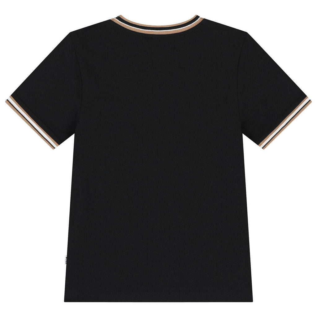 חולצת BOSS לוגו קטן בצד BLACK / 4Y