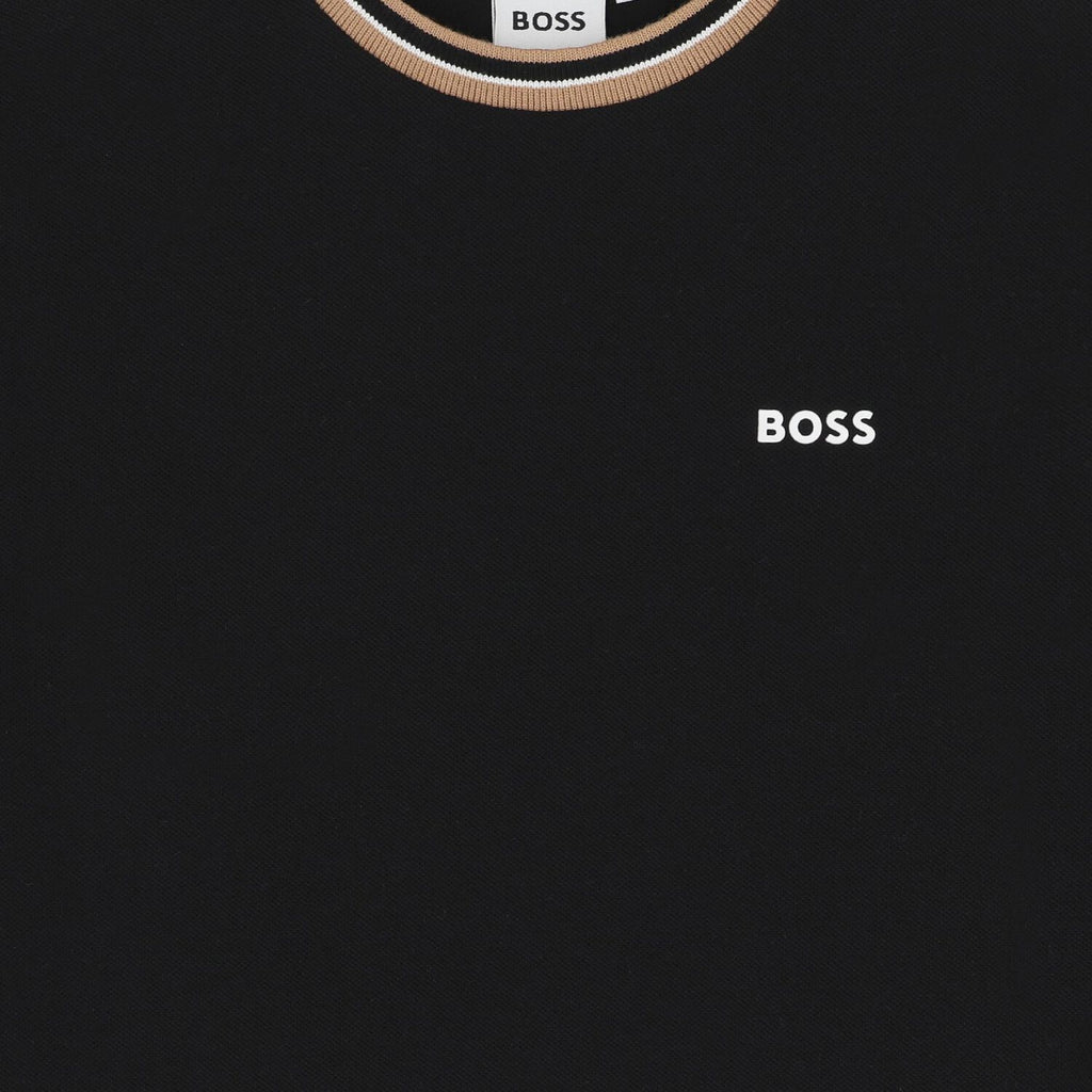 חולצת BOSS לוגו קטן בצד BLACK / 4Y
