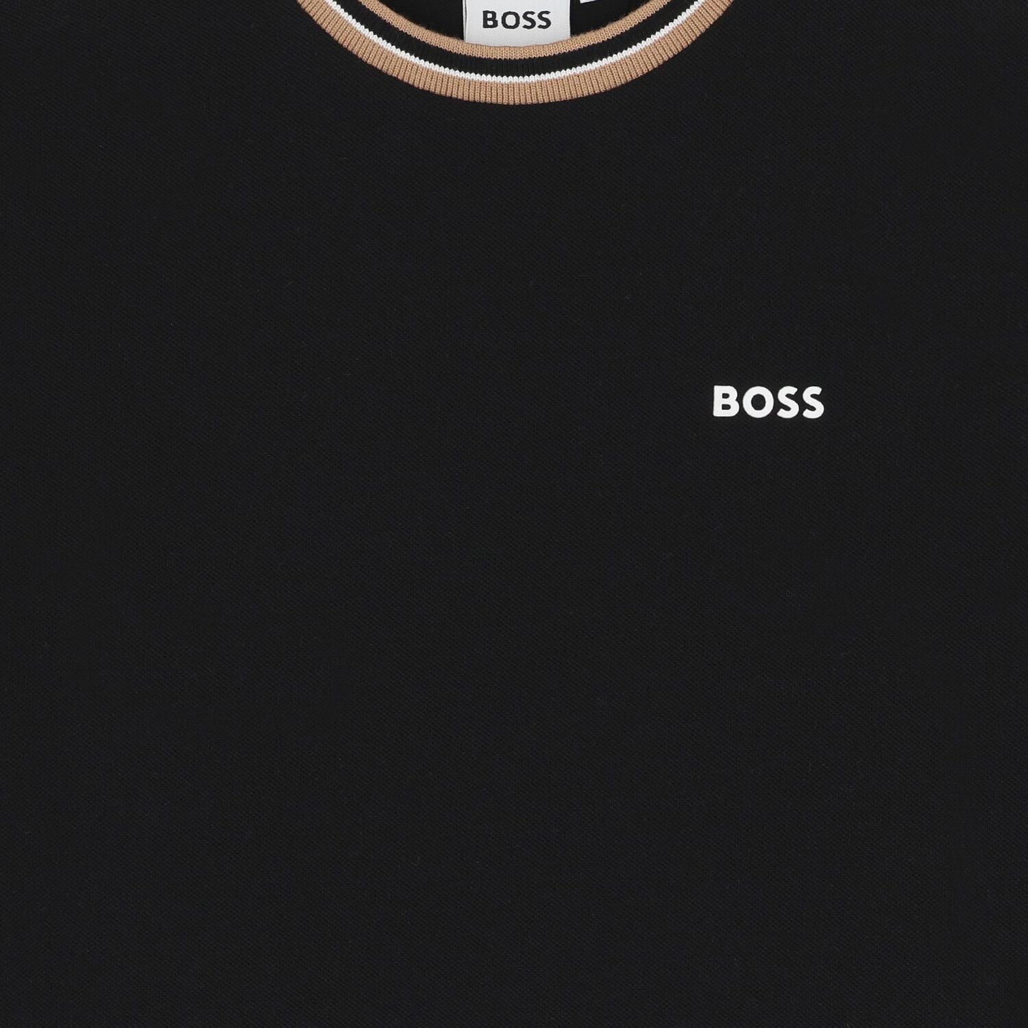 חולצת BOSS לוגו קטן בצד BLACK / 4Y