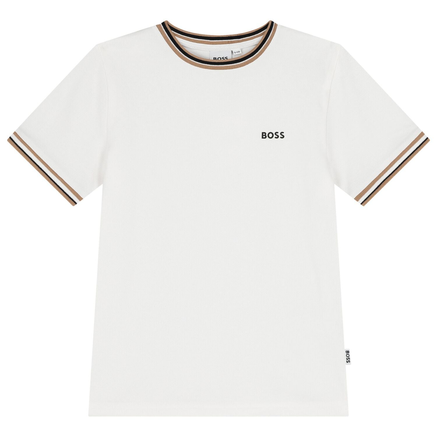 חולצת BOSS לוגו קטן בצד WHITE / 4Y