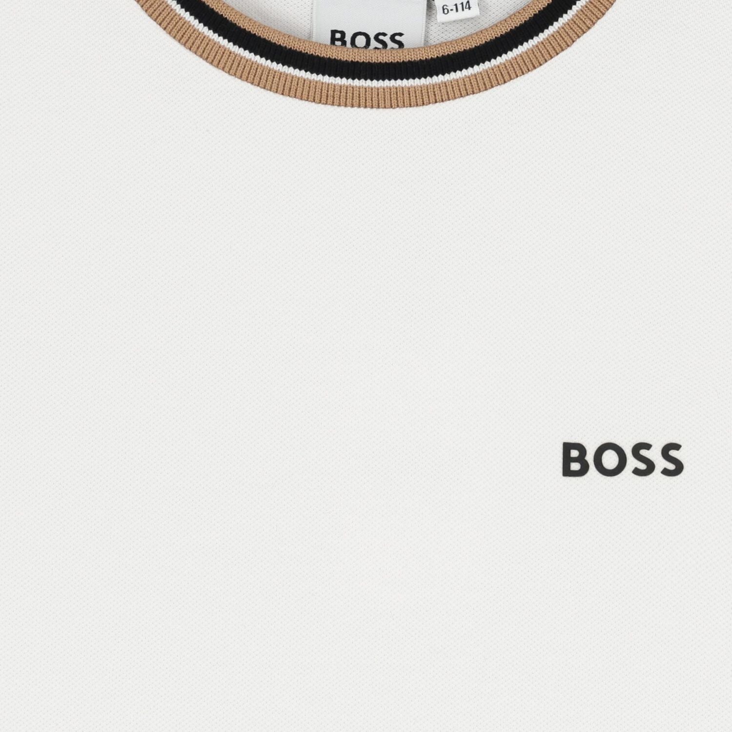 חולצת BOSS לוגו קטן בצד WHITE / 4Y