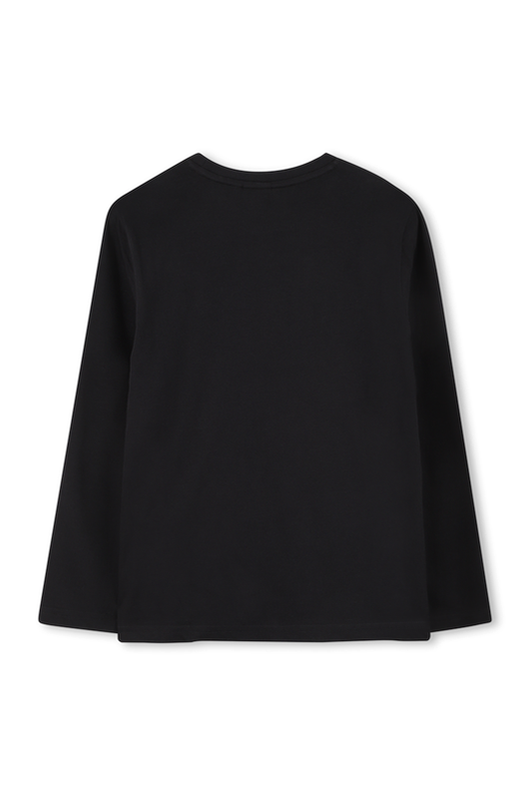 חולצת BOSS שרוול ארוך לוגו באמצע BLACK / 4Y