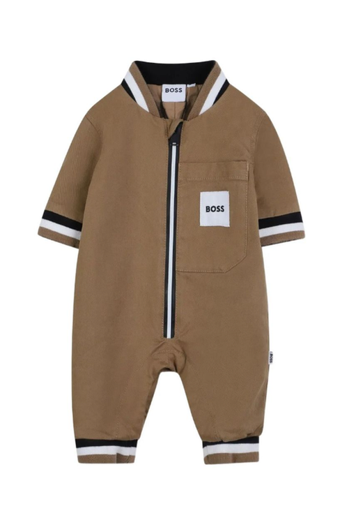 אוברול NB BOSS כיס גדול בצד לתינוקות BROWN / 01M